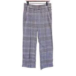 H&M Pull On Pants Womens Size 10 Brown Plaid Twill Clean Girl Office Old Money